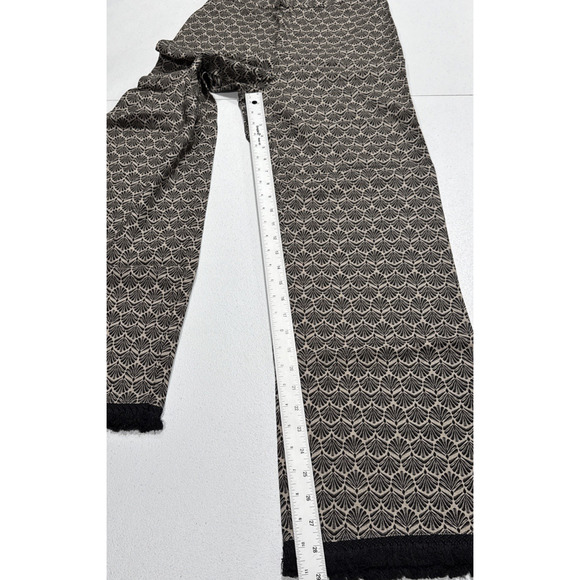 Isaac Mizrahi Bridgehampton Linen Blend Pants Fringe Hem Brown Black Sz 2 Boho - Picture 8 of 13